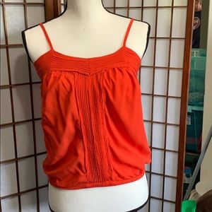 Express orange pin tuck Cami